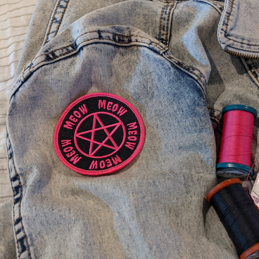 Meow Pentagram embroidered patch