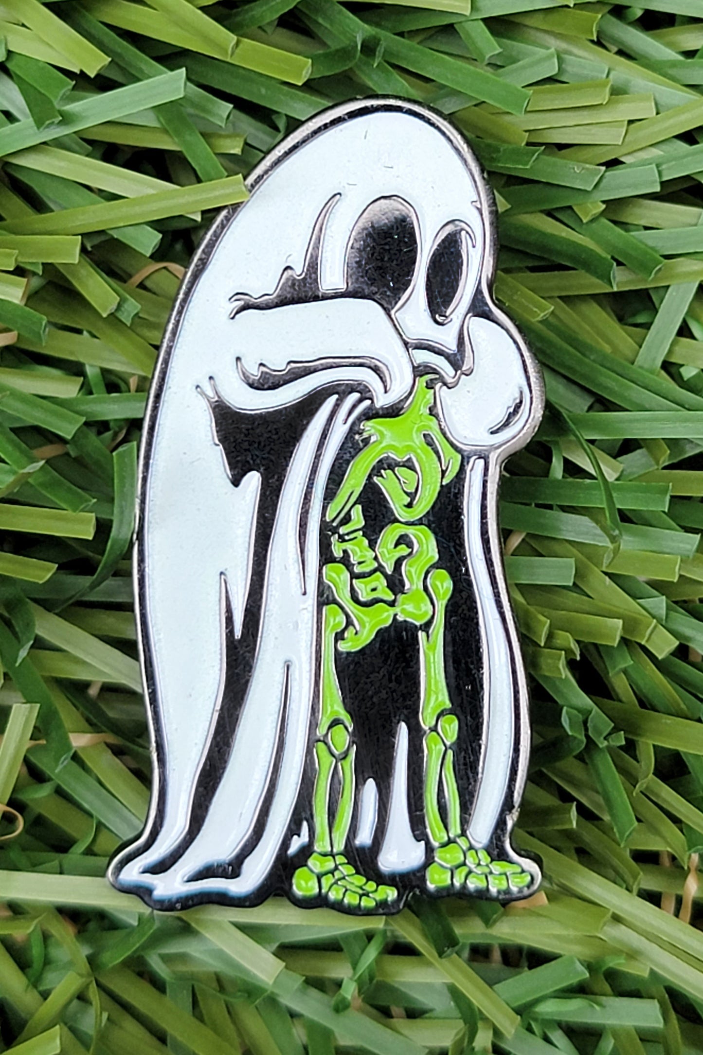 Flasher Ghost enamel pin